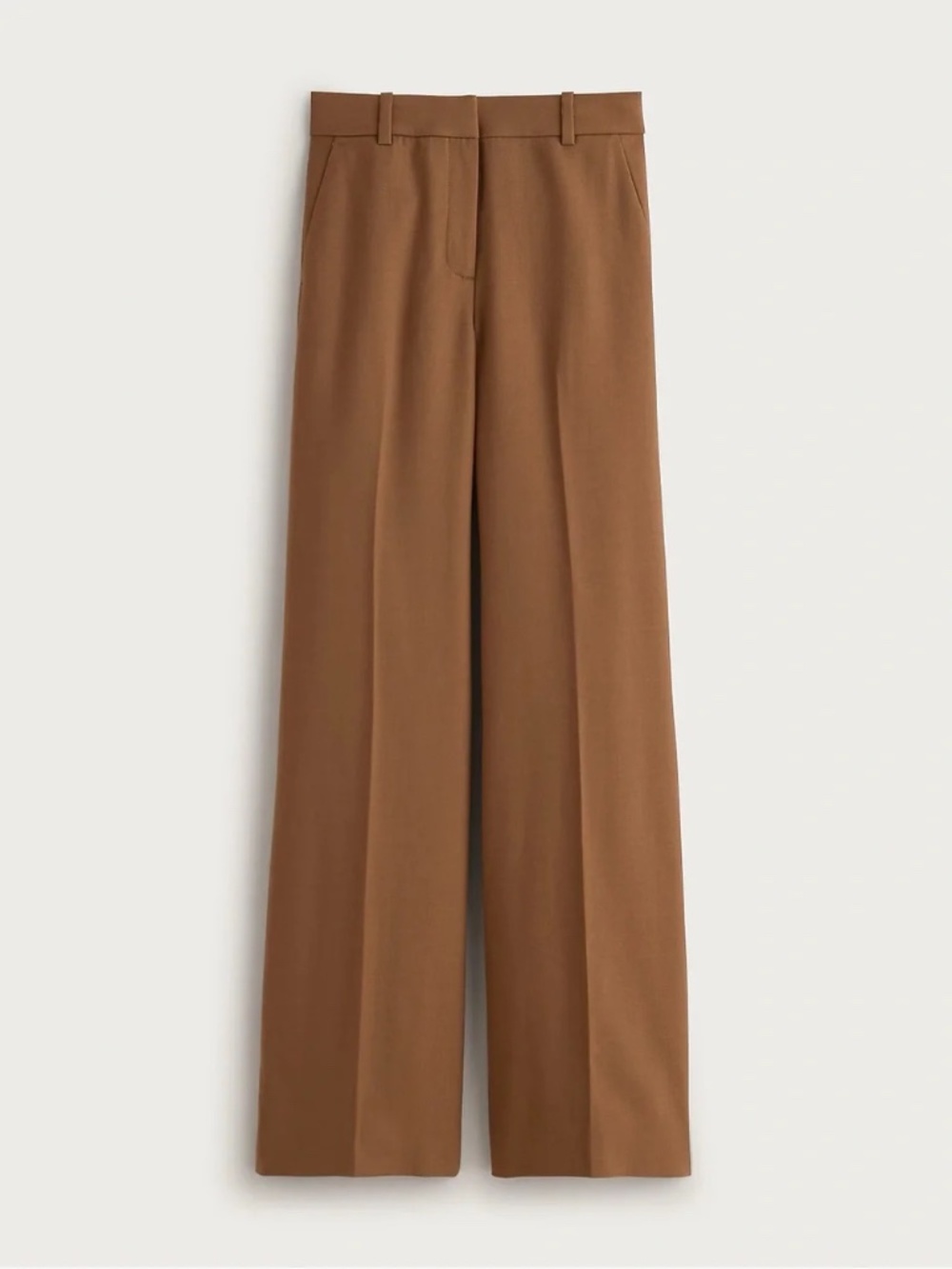Carolina pant in wool-blend flannel warm camel size 0